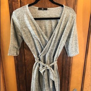 Mark gray wrap/tie front mini dress